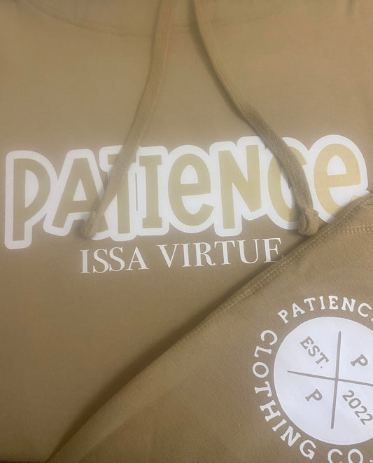 Patience Issa virtue - TAN Classic hoodie set w/ LETTERING ON HOODIE