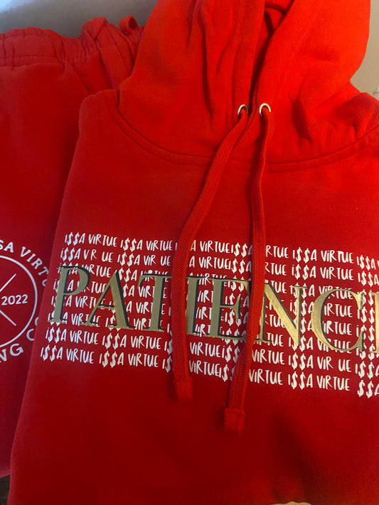 Patience Issa virtue - RED Classic hoodie SET