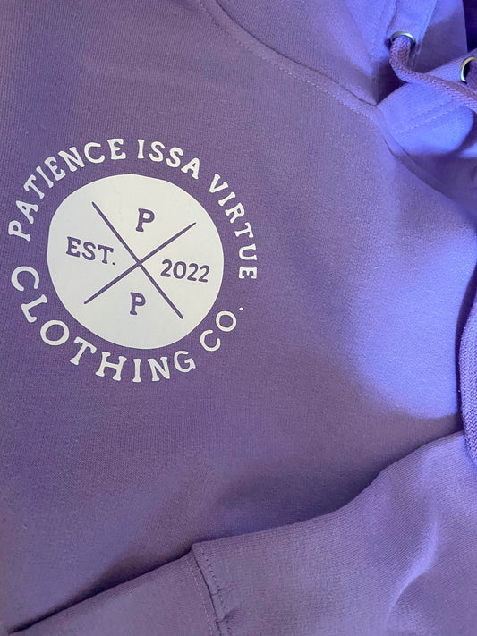 Patience Issa virtue - LAVENDER Classic hoodie set - WHITE FULL 2ND GEN LOGO